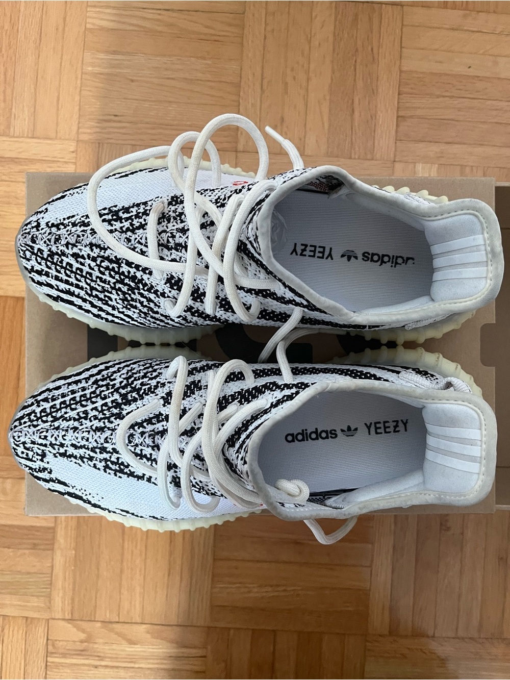 Mens Adidas Yeezy Zebra 350 V2